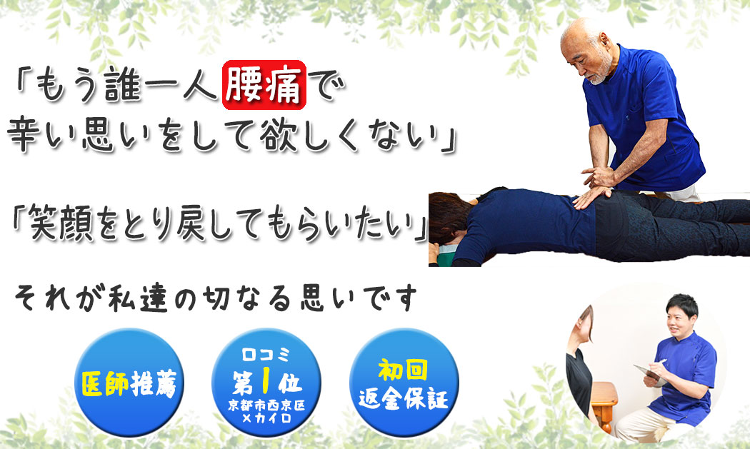 京都市で腰痛の治療 | カイロプラクティック・活法整体　京都ハヤシ治療院 | 整体