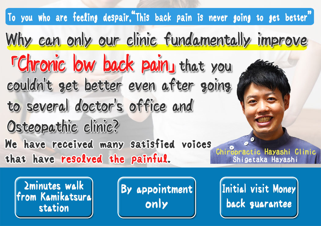 Kyoto city low back pain｜Chiropractic and Osteopathy Kyoto Hayashi Clinic